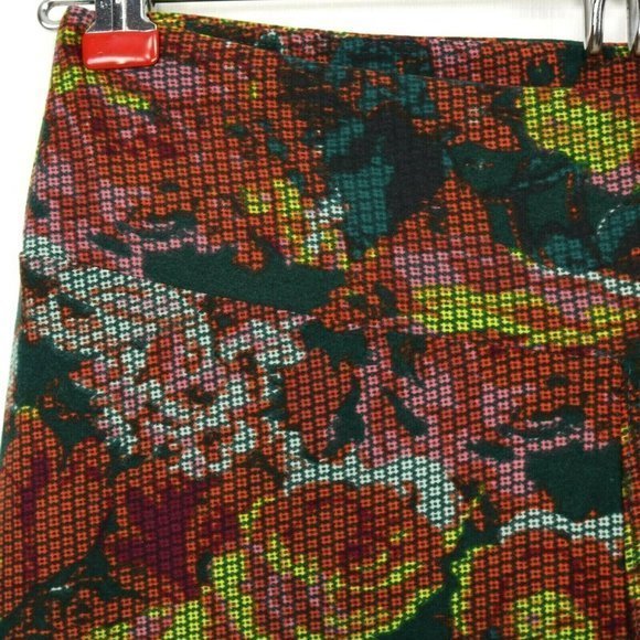 LuLaRoe Leggings Orange Green Yellow Pink Digital Roses Floral One Size OS‎ - Picture 11 of 11